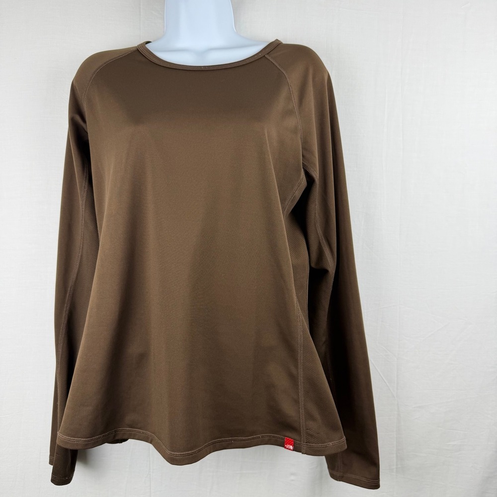 The North Face Womens Brown Long Sleeve Active Top Mesh Panel Stretch‎ Large